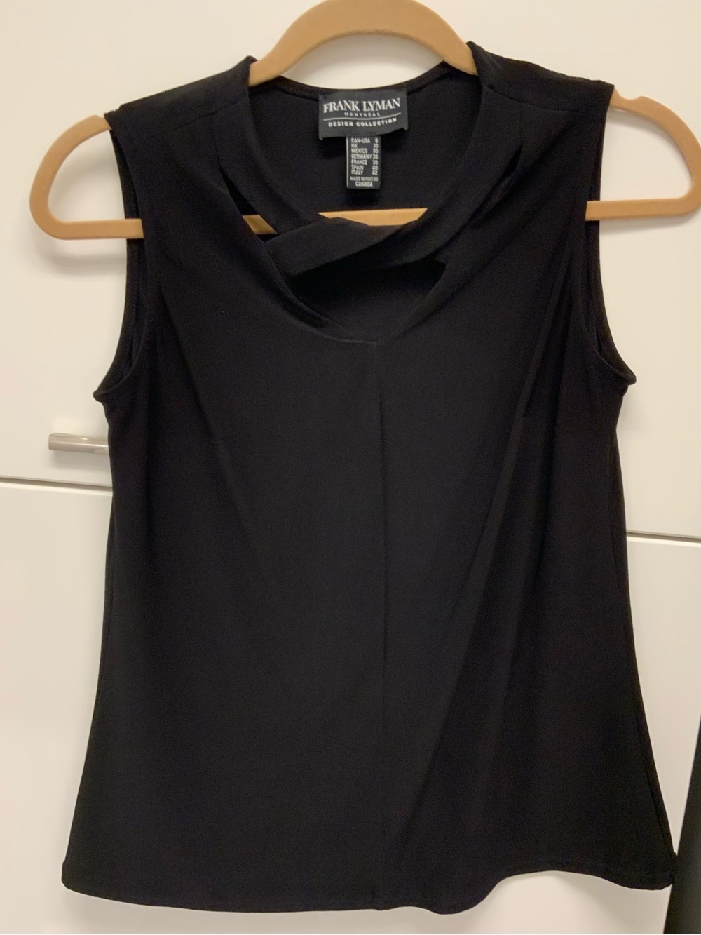 Frank Lyman Black Twist-Neck Dress - Design Collection size 8